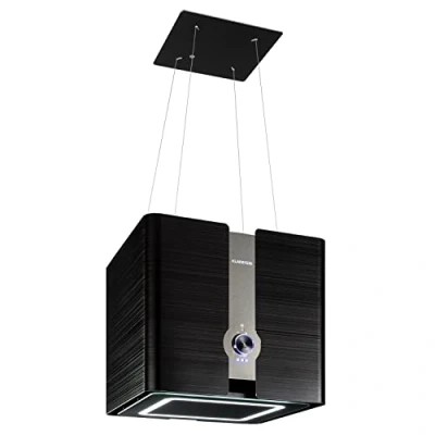 Imagen de Klarstein Futurelight Smart campana extractora isla de techo 420m3/h extracción aire salida, con iluminación LED, acero inoxidable, negro