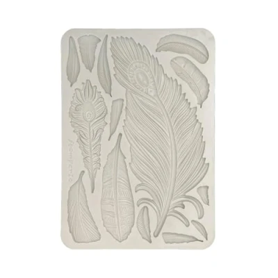 Imagen de Stamperia Silicon Mould A5 for Scrapbooking, Bullet Journals and More, Non Stick Surface, Suitable Air Dry Clay, Resin Perfect Crafts Gifting (Masquerade, Feathers)