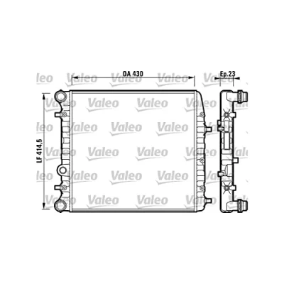 Imagen de VALEO 732863 Radiador, refrigeración del motor Aluminio 414 430 23 con regulador de refrigerante Aletas unidas mecánicamente