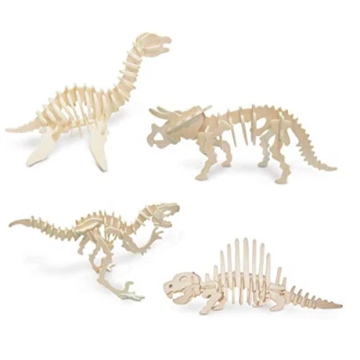 Imagen de Quay Conjunto de los Dinosaurios 3 artesanía en Madera Kit construcción FSC