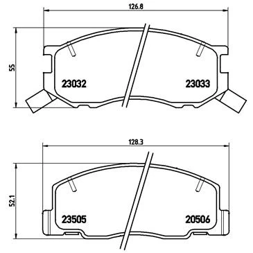 Imagen de BREMBO P 83 093 Juego de pastillas freno con avisador acústico desgaste sin accesorios TOYOTA: Previa / Estima I