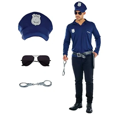 Imagen de Fun Shack Disfraz Policia Hombre Kit, Adulto Hombre, Policia, Policía Traje Carnaval M L
