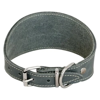Imagen de JACK AND VANILLA, Collar para Lebro Perro, Modelo Piel Negrita, Color Gris, Talla 42 cm