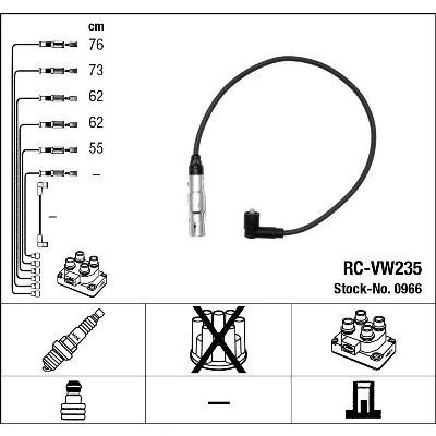Imagen de NGK 0966 Juego de Cables Encendido 5 VOLKSWAGEN: Golf 4, Passat B5 Variant, Bora Berlina