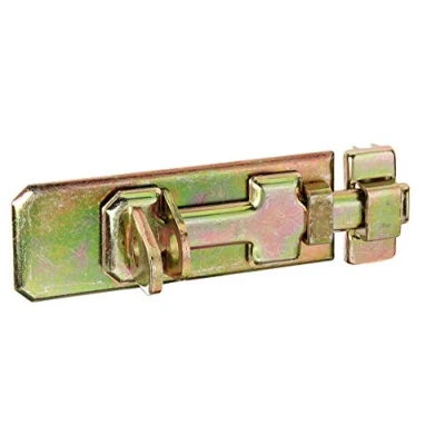 Imagen de Alberts 123086 Cerrojo porta candados de seguridad, con maneta plana y cerradero fijado, Galvanizado, pasivado capa gruesa, Pletina 140 x 55 mm