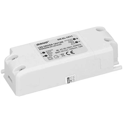 Imagen de Orno Transformador 220v a 12v De CA CC para G4 MR11 MR16 GU5.3 Bombillas LED o Tiras (6W 50W), IP20 (12W)