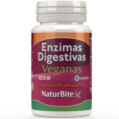 Imagen de NaturBite Enzimas Digestivas Veganas 60 comprimidos Mejora del proceso digestivo facilitando la descomposición y absorción de los nutrientes alimentos.