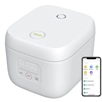 Imagen de joyami Arrocera Pequeña Rice Cooker Inteligente Electrica 1.6 L 3.5 Tazas Antiadherente Olla 6 Cuencos, XiaoMi Control Mediante App, para 1 3 Personas Mantener el Calor Modo Preseleccionado