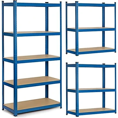 Imagen de Humberg 4845 Estantería para Cargas Pesadas (5 baldas, Tablero DM, 180 x 90 30 cm), Color Azul