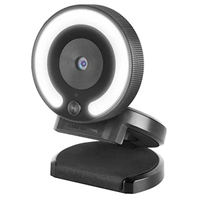Imagen de Mars Gaming MWPRO Negro, Webcam Full HD, Óptica 90º, Anillo Iluminación, Micrófono HQ