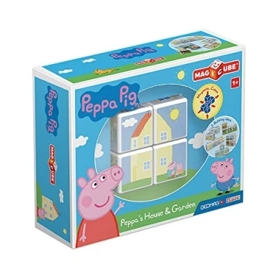 Imagen de Geomag MAGICUBE Peppa Pig Casa y Jardín de Bloques Construcción Magnética para Niños a Partir 1 año 4 Cubos Magnéticos Fabricación Suiza en 3D Montessori