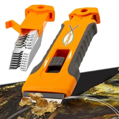 Imagen de Rasqueta Vitrocerámica Profesional 15 Cuchilla Rascador Vitroceramica para limpieza, de Horno No Rasca Rascar la Estufa, integradas el raspador cristal