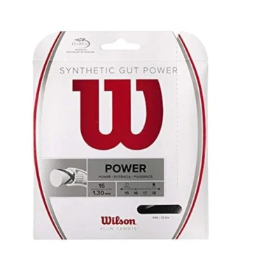 Imagen de WILSON TENIS Synthetic Gut Power 16 Cordaje para Raquetas Unisex, Black, 12,2 m