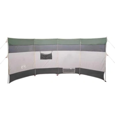 Imagen de vidaXL Cortaviento de Camping Impermeable Verde 366x152x152 cm, Cortavientos Playa, para Caravana, Autocaravana