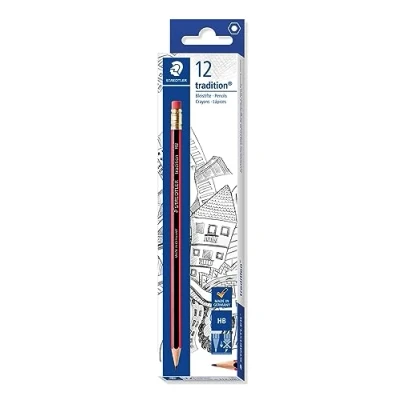 Imagen de Staedtler Tradition 112 Lápiz con goma de borrar en la punta (HB, 12 unidades)