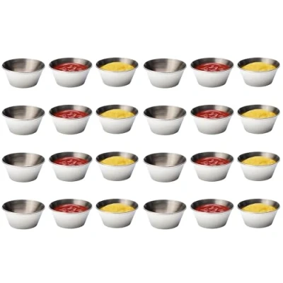 Imagen de Utopía F91050 sartenes/Cubos/Cazuelas Ramekin, presentación de acero inoxidable, 1,5 oz, 4,5 cl (Pack 24)