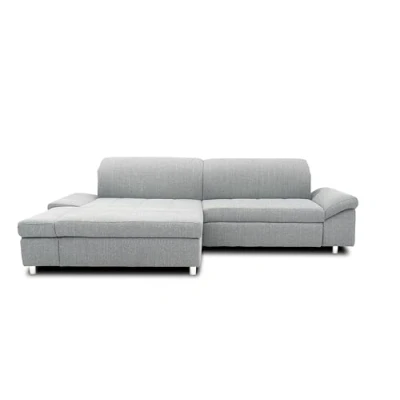 Imagen de DOMO. collection Mika Sofá esquinero en Forma de L, Madera Metal Juego, Esquinas Acolchadas Tela, Gris, 260x178x80 cm