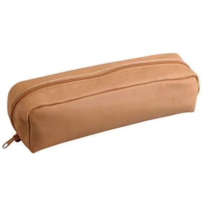 Imagen de Clairefontaine 8300C Trousse Scolaire Rectangulaire 22x5x3 cm en Cuir Véritable, Beige