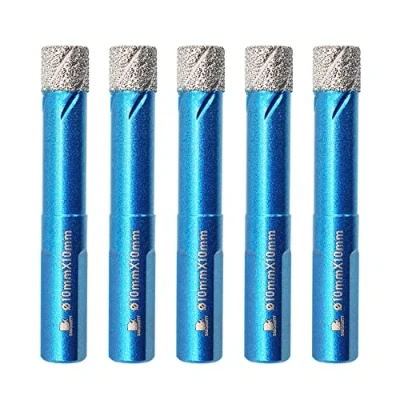 Imagen de BRSCHNITT Juego de brocas diamante 3/8 pulgadas (10 mm) para baldosas porcelana, mármol granito piedra cerámica, mango hexagonal, broca perforación en seco