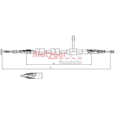 Imagen de METZGER 251.33 Cable de Freno Mano Atrás derecha 1170/895 Discos COFLE ALFA ROMEO: 147