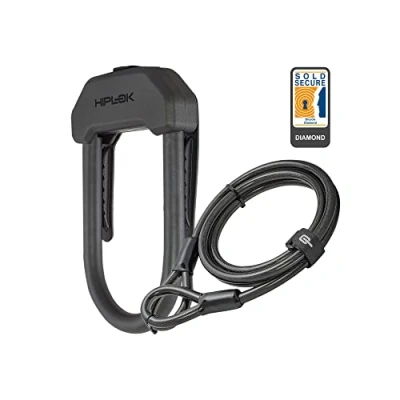 Imagen de Hiplok DX PLUS, Candado de horquilla + cable, Unisex, ALL BLACK, Área cierre: 15 cm x 8,5