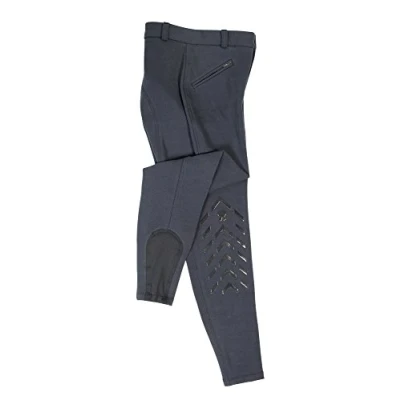 Imagen de PFIFF 102456 Piccola Pantalones de equitación (Agarre Silicona, Rodilleras, Bajos elásticos, con Trabillas para cinturón), Color Azul, 146