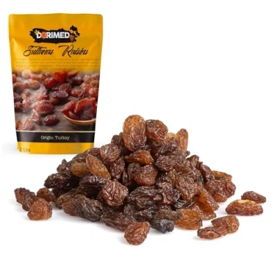 Imagen de Uvas Pasas Sultanas 1kg de Smyrna Deshidratadas Originarias Esmirna Origen 100% Turco Snacks Altos en Fibra Desecadas Dorimed