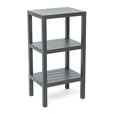 Imagen de Tatay Estantería Lombok Rectangular, 3 alturas, de Polipropileno, Libre BPA, Acabado Efecto Madera, Topes Antideslizantes, Max 10 KG por Balda, Fácil Montaje, Medidas 38 x 29 73.5 cm, Color Gris