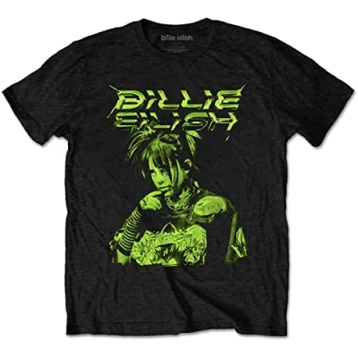 Imagen de Billie Eilish Camiseta Ilustración Oficial Negro, 50 Unisex Adulto