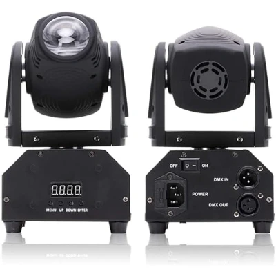Imagen de UKing Lámpara LED de cabeza móvil DMX efecto luz mini Pinspot RGBW 11/13 CH discoteca efectos iluminación