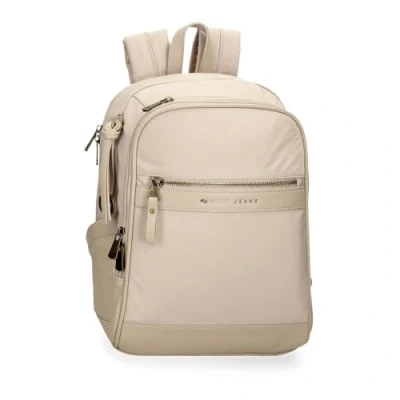 Imagen de Pepe Jeans Morgan Mochila para Portátil 13,3&quot; Beige 25x37x10 cms Poliéster y PU 9,25L by Joumma Bags