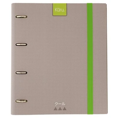Imagen de Grafoplás 88102171－Carpeta anillas troqueladas A4 Kuru, color gris, tacto extra suave. Inlcuye sobre transparente, 4 separadores y 100 hojas de 90g