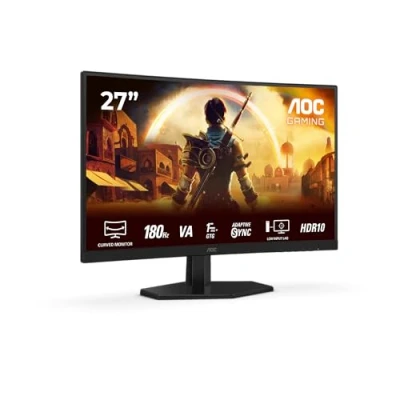 Imagen de AOC Gaming C27G42E Monitor Curvo Full HD de 27 Pulgadas, 180 Hz, 0,5 ms, FreeSync Premium (1920x1080, 1x HDMI 2.0, DisplayPort 1.4) Negro