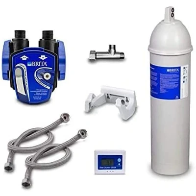 Imagen de filtro de agua para debajo la mesa: Brita Purity C 300 Quell ST, cabezal filtro, manguera flexible, soporte pared, adaptador válvula esquina (Con digital DigiFlow 6710M 22)
