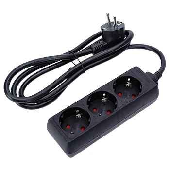 Imagen de Aigostar Regleta Alargador de 3 Enchufes con Cable 1，5 Metros， Color Negro