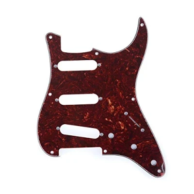 Imagen de Musiclily Pro 8 Agujeros SSS 50s 57 Vintage Style Strat Pickguard Golpeador para American Stratocaster, 4 capas Tortoise