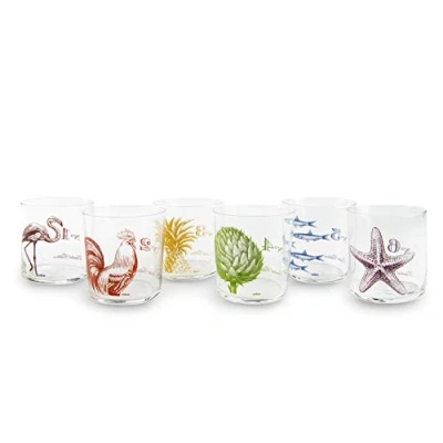 Imagen de Excelsa Flora &amp; Fauna Juego de 6 vasos agua, cristal, multicolor