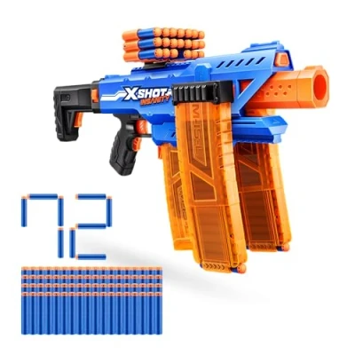 Imagen de XSHOT Insanity Motorized Clip Mania de ZURU con 72 Dardos, Dardos tecnología Air Pocket y Almacenamiento Juguete para Exteriores niños niñas, Adolescentes Adultos