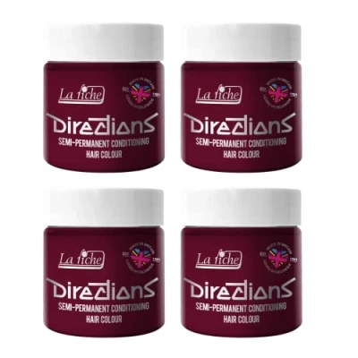 Imagen de 4 x La Riche Directions Semi Permanent Hair Color Bote de 100 ml (Rubine)