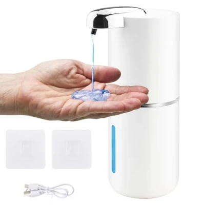 Imagen de Foydream Automático Dispensador Jabón Baño, 380 ML USB Recargable Líquido de con Sensor Manos sin Contacto para Cocina, Hotel Blanco