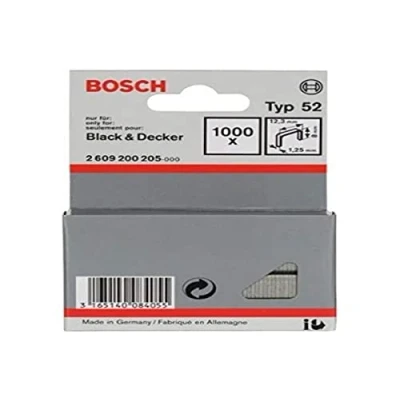 Imagen de Bosch 2 609 200 205 Grapa de alambre plano tipo 52 12,3 x 1,25 8 mm (pack 1000)