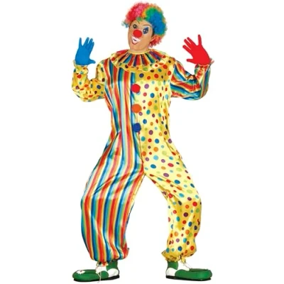 Imagen de FIESTAS GUIRCA Disfraz Payaso Hombre Mono Arcoíris Talla S 46 48