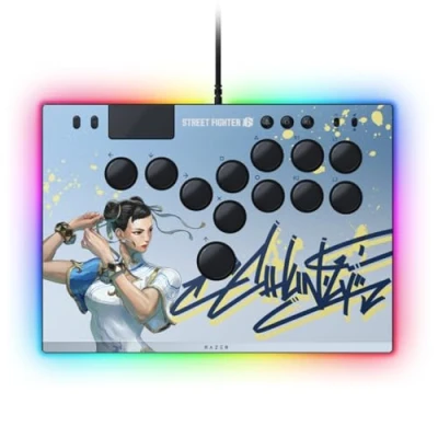 Imagen de Razer Kitsune Mando Arcade óptico multibotón para PS5 y PC (Disposición precisa de los botones movimiento cuádruple, Switches ópticos perfil bajo lineales Razer) Chun Li Ed.
