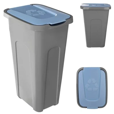 Imagen de KADAX cubo de basura para separación residuos, 30 L, robusto con tapa hermética, contenedor sistema plástico (1,