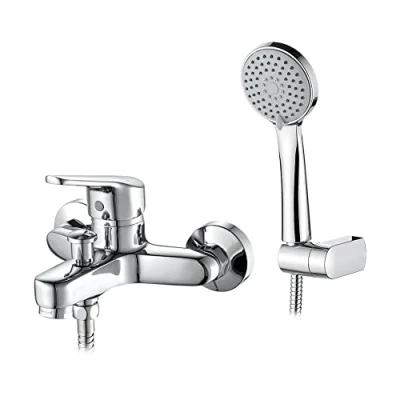 Imagen de Ibergrif ROMA Grifo para Bañera, Mezclador de Baño Ducha Monomando Instalación en Pared, Cromo