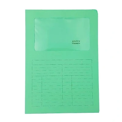 Imagen de Blasetti SINTEX Carpetas portadocumentos con ventana VERDE archivador documentos para oficina, formato A4, paquete de 50 unidades, papel usado 120 g, abierta por dos lados