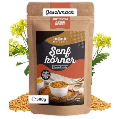 Imagen de Semillas de Mostaza amarilla Monte Nativo (500g) Especias suavemente secas y aromáticas ideales para cocinar condimentar Aroma sabor intensos