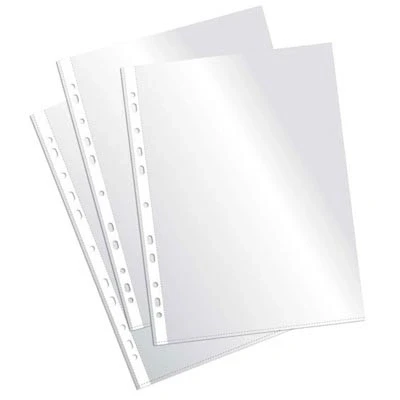 Imagen de Elba, Fundas Plástico A4 Transparente, 100 Unidades, Multitaladro, Polipropileno Cristal