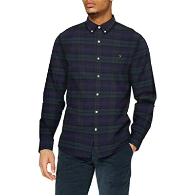 Imagen de Farah Comprobación de cervecero Camisa, Woodland Pine, XL para Hombre
