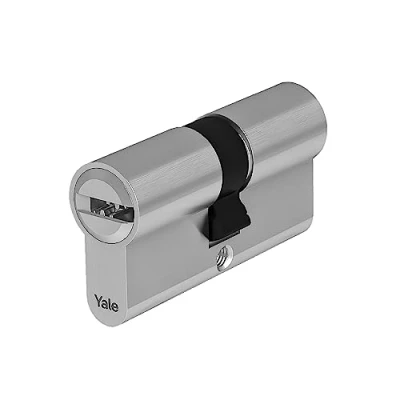Imagen de Yale Cilindro europeo de máxima seguridad para cerradura YC201KD354005N1 niquelado, 35/40 mm, doble, embrague, 5 llaves con pista Snake, 14 pines